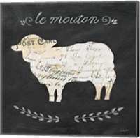 Framed 'Le Mouton Cameo Sq' border=