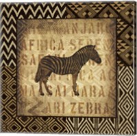 Framed African Wild Zebra Border