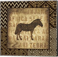 Framed 'African Wild Zebra Border' border=