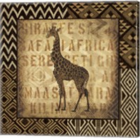 Framed African Wild Giraffe Border