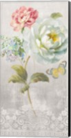 Framed Textile Floral Panel I