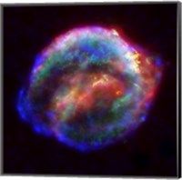 Framed Kepler's Supernova Remnant In Visible, X-Ray and Infrared Light