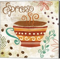 Framed 'Colorful Coffee III' border=