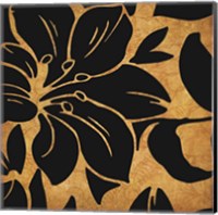 Framed Black and Gold Flora 1