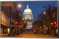 Framed Looking down State Street in downtown Madison, Wisconsin