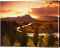 Framed Teton Range at Sunset, Grand Teton National Park, Wyoming