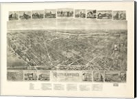 Framed Rutherford, NJ Vintage Map, 1904
