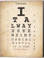 Framed Nelson Mandela Eye Chart II