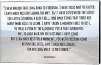 Framed Road to Freedom - Nelson Mandela Quote