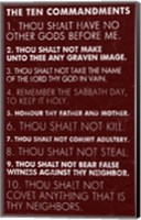 Framed Ten Commandments - Red Grunge