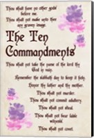 Framed Ten Commandments - Floral