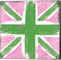 Framed Union Jack Pink and Green