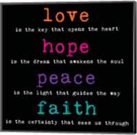 Framed Love Hope Peace Faith 3
