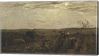 Framed Wine Harvest In Burgundy, 1863