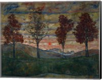 Framed Four Trees, 1917