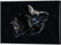 Framed Asteroid in Space