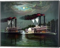 Framed Steamboats Robert E Lee and Natchez
