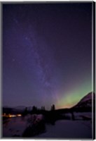Framed Aurora Borealis and Milky Way