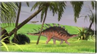 Framed Kentrosaurus Walking in Field