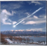 Framed Large Meteor Entering Earth