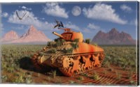 Framed World War II American Sherman Tank