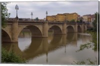 Framed Bridge over Rio Ebro in Logrono, La Rioja, Spain