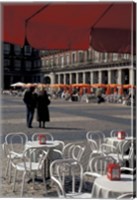Framed Cafe Tables in Plaza Mayor, Madrid, Spain