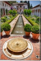 Framed Spain, Granada Patio de la Acequia at Generalife