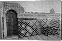 Framed Spain, Andalusia, Alhambra Ornate Door and tile of Nazrid Palace