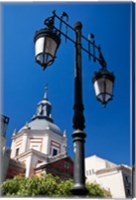 Framed Spain, Madrid Lamppost and the dome of the Las Calatravas Church
