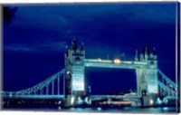 Framed Tower Bridge Spanning the River Thames in London, England