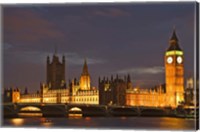 Framed Big Ben and the Houses of Parliament, London, England