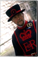 Framed Beefeater at the Tower of London, London, England