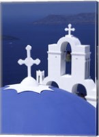 Framed Dome and Crosses of Greek Church, Santorini, Greece