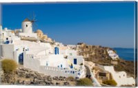 Framed Mountain Cliffs Oia, Santorini, Greece