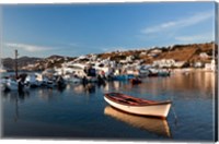 Framed Boats in harbor, Chora, Mykonos, Greece