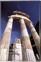 Framed Temple of Athena, Tholos Rotunda, Delphi, Fokida, Greece