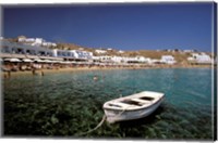 Framed Platis Gialos Beach, Mykonos, Cyclades Islands, Greece