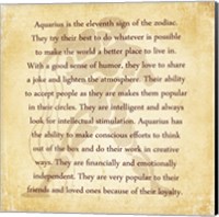 Framed Aquarius Character Traits