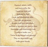 Framed Taurus Character Traits