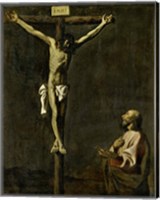 Framed Saint Luke as a Painter Before Christ on the Cross (self-portrait of Francisco de Zurbaran)