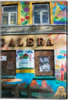 Framed Colorfully Painted Wall in the Old Town, Vilnius, Lithuania