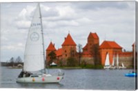 Framed Sailboat with Island Castle by Lake Galve, Trakai, Lithuania