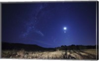 Framed Moon, Venus, Mars and Spica in a Quadruple Conjunction