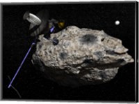 Framed Galileo spacecraft discovering Asteroid 243 Ida and its Moon, Dactyl