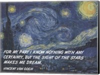 Framed Sight of the Stars - Van Gogh Quote