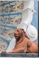 Framed Lion statue, Dunkirk Baths