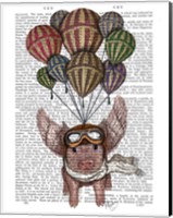 Framed Pig And Balloons