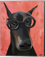 Framed Doberman With Glasses