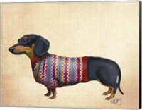 Framed Dachshund With Woolly Sweater